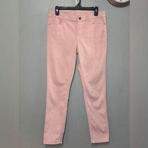 White House Black Market Mid-Rise Color Tinted Skinny Ankle Jeans Size 4 Lt Pink